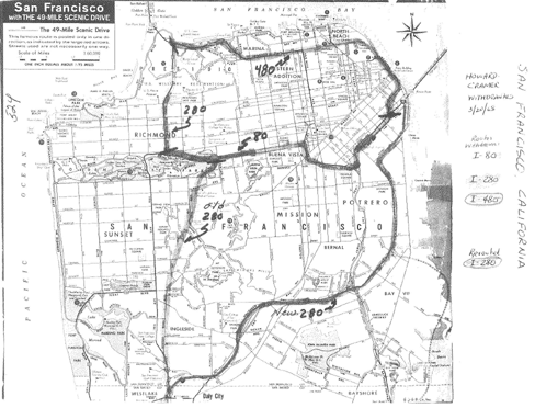 Road map of San Francisco, CA