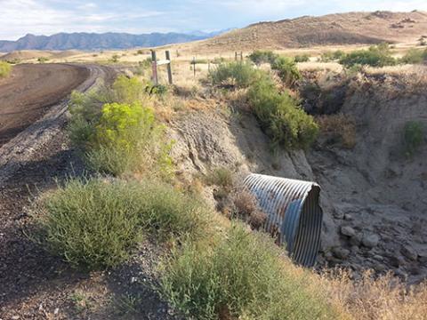 Existing road and culvert.
